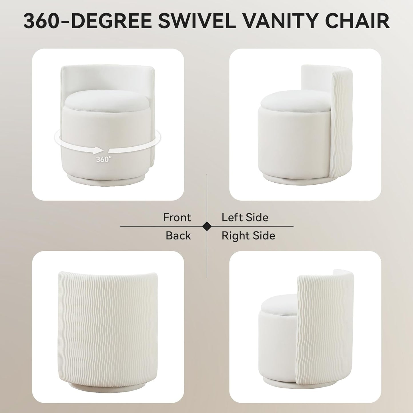 Tabouret Velvet Wave™ avec Rangement Intégré